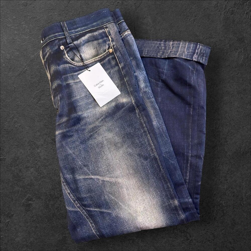NWT $549 Calvin Klein Navy‎ Blue Men’s Vintage Studio Pants Sz S Made Portugal - Picture 5 of 5